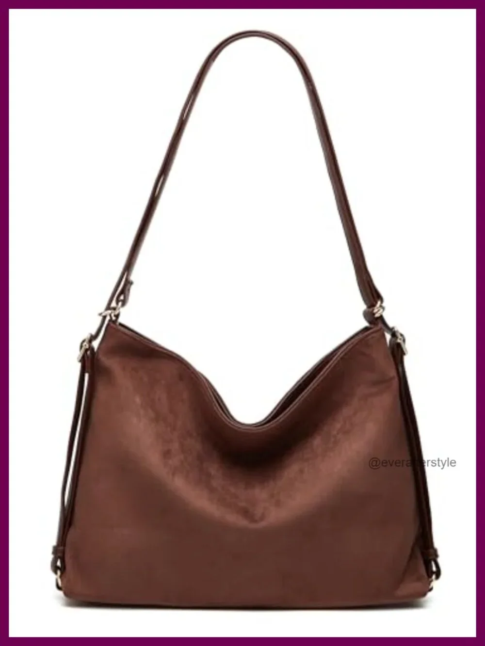 Faux Suede Crossbody Hobo Bag Shoulder Handbag Large Satchel Women Tote